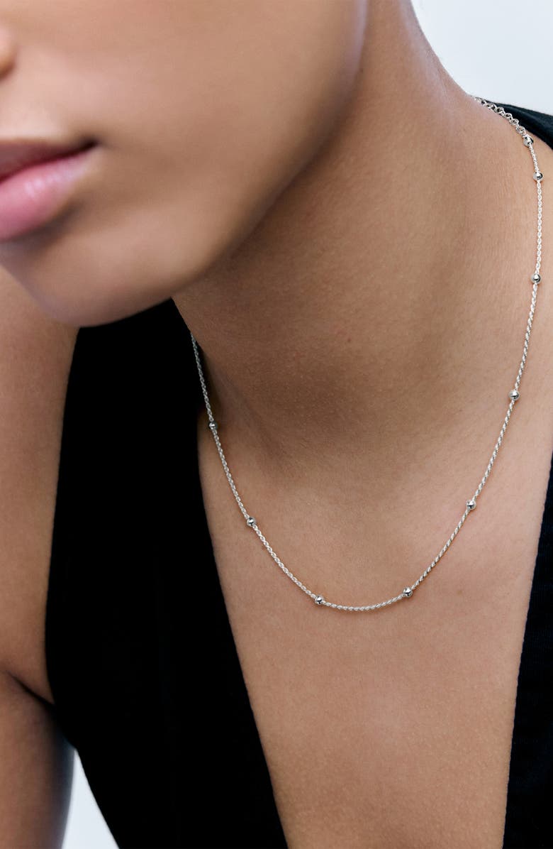 Monica Vinader Beaded Rope Chain Necklace, Alternate, color, Sterling Silver