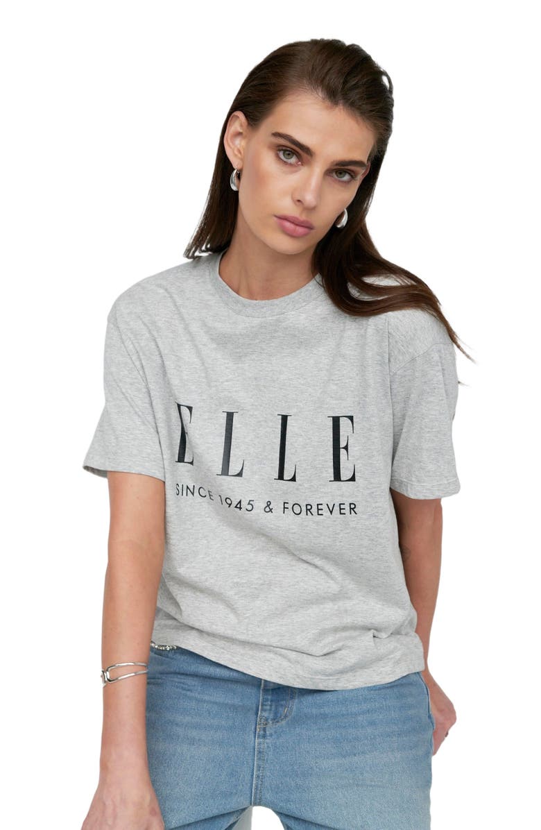 ELLE Collection Graphic Tee T-Shirt, Alternate, color, Grey/Black