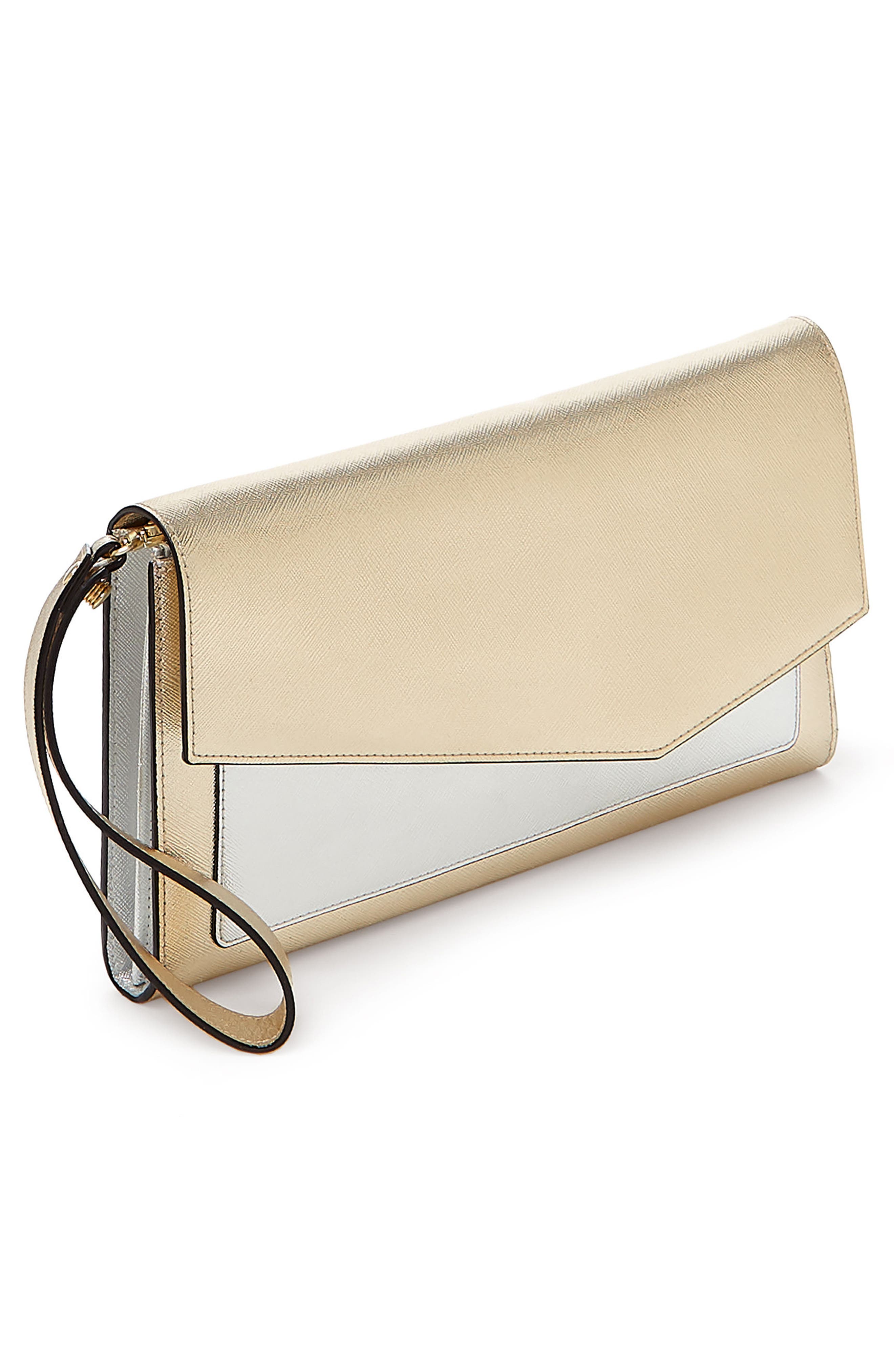 Cobble Hill Leather Wallet, Alternate, color, GOLD COLORBLOCK