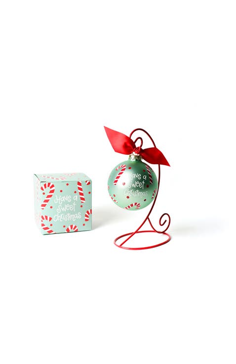 Have a Sweet Christmas Glass Ornament with Red Stand