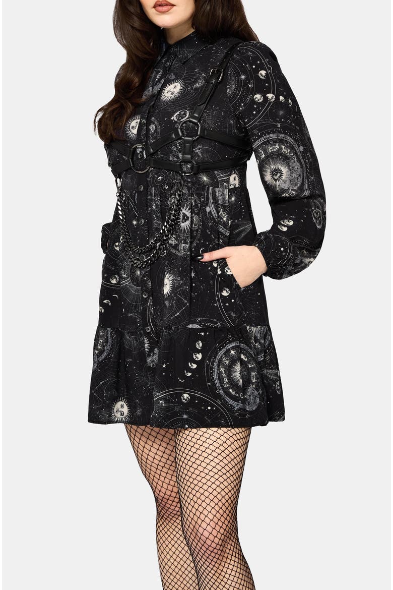 Elise Mini Shirt Dress, Alternate, color, Black