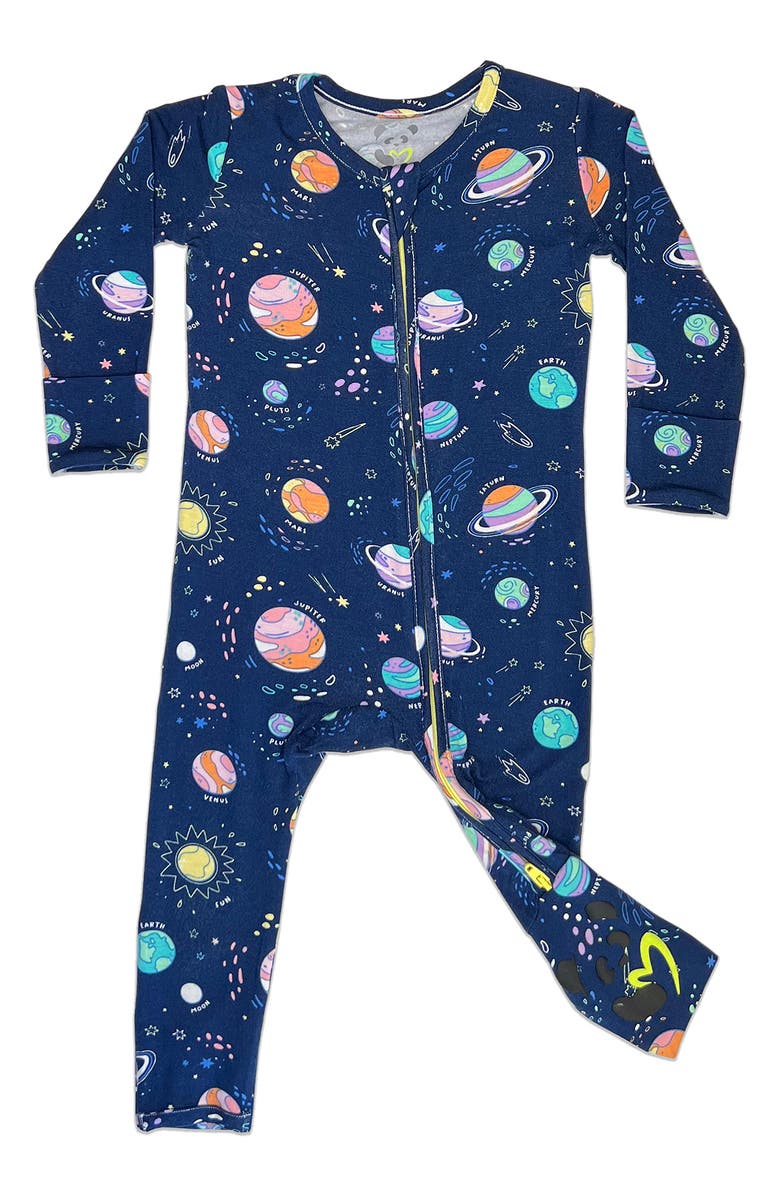 Bellabu Bear Kids' Planets Fitted Convertible Footie Pajamas, Main, color, 