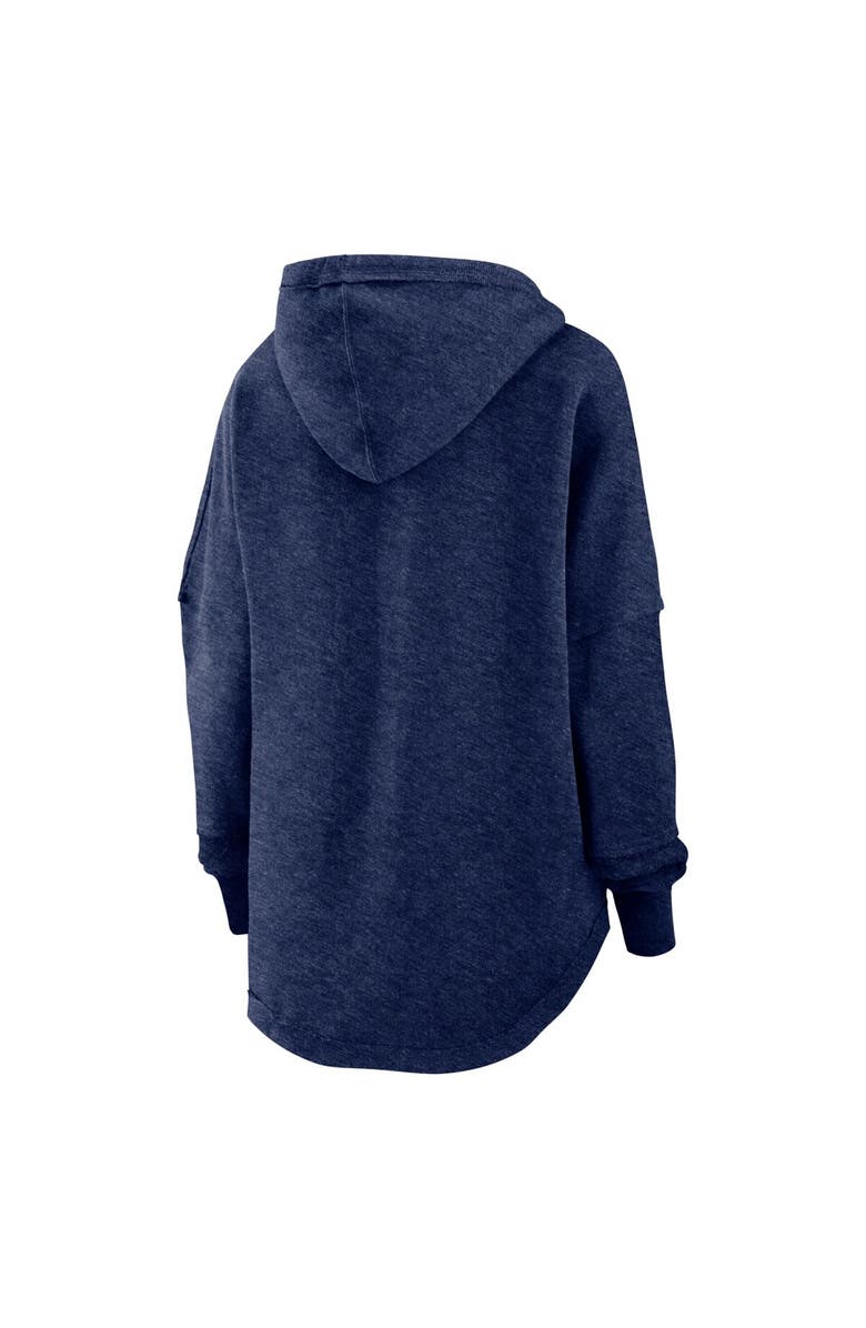 FANATICS Women's Fanatics Branded Navy Denver Broncos Lightewight Modest Crop Lounge Helmet Arch Pullover Hoodie, Alternate, color, 