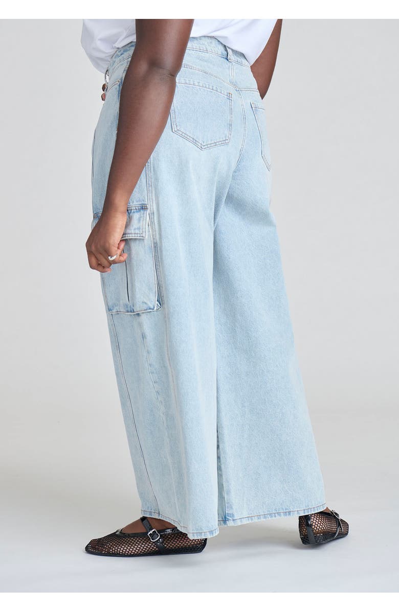 ELOQUII Wide Leg Cargo Jean, Alternate, color, 