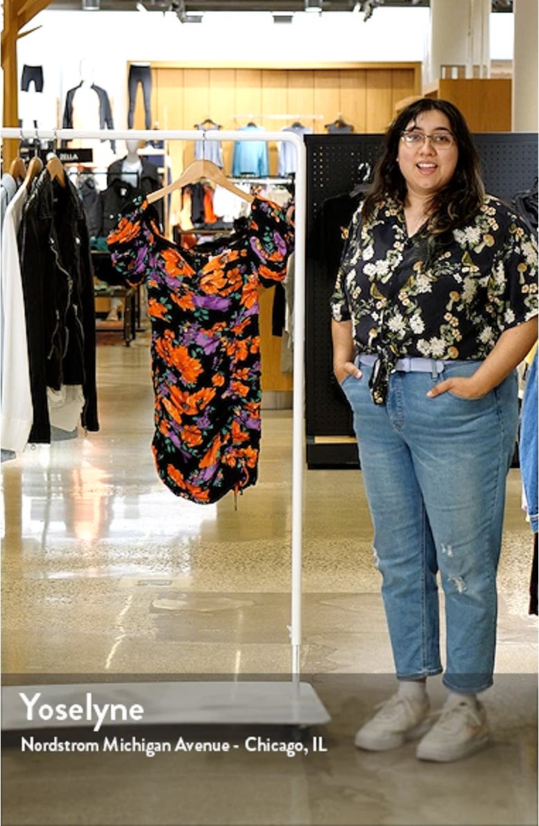 Floral Ruched Off the Shoulder Minidress, sales video thumbnail
