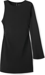 MANGO Asymmetrical Sleeve Dress