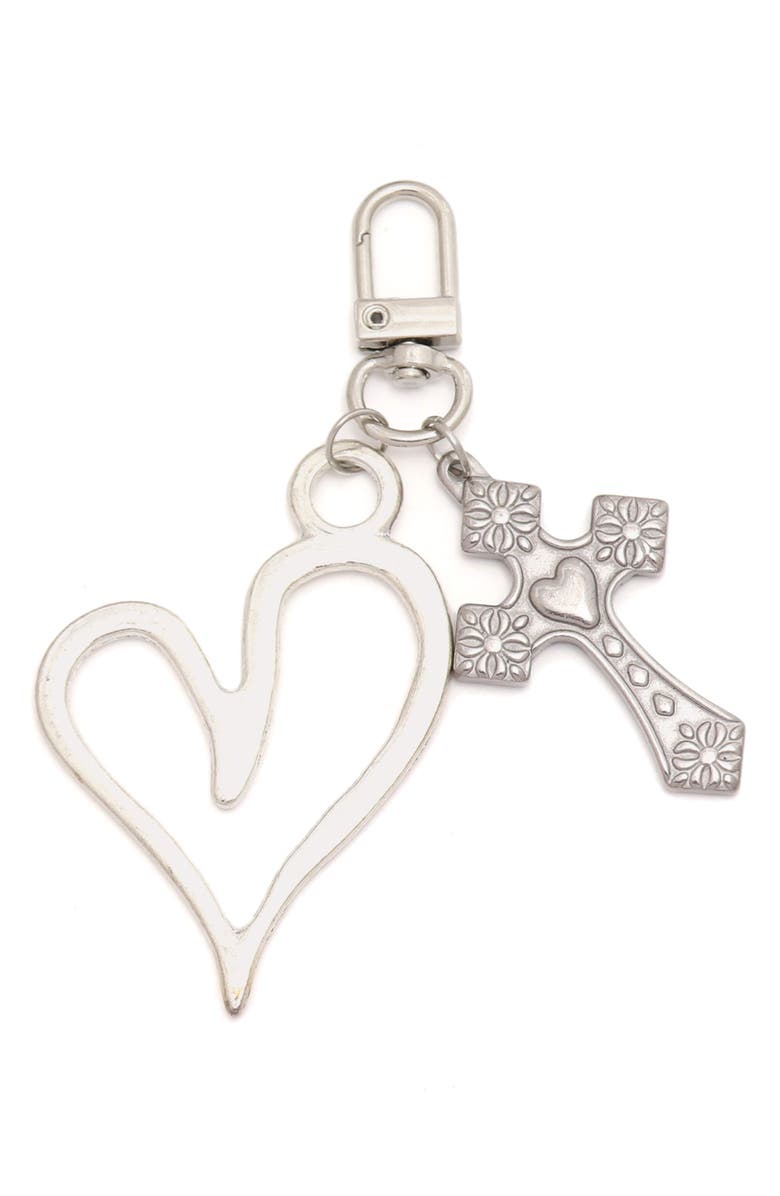 Petit Moments Lover Keychain, Main, color, Silver