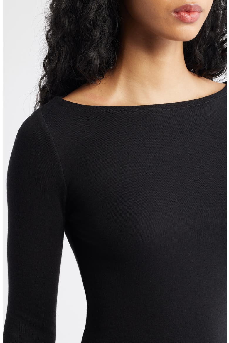 LANE BOAT NECK TOP, Alternate, color, BLACK