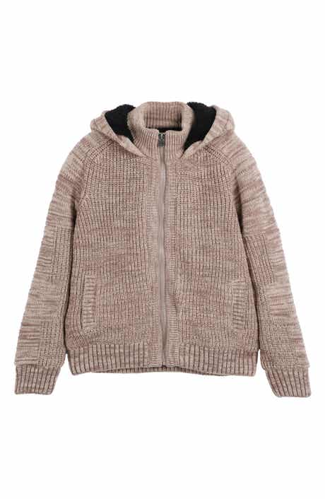 XRAY Kids' Faux Shearling Lined Zip-Up Hoodie