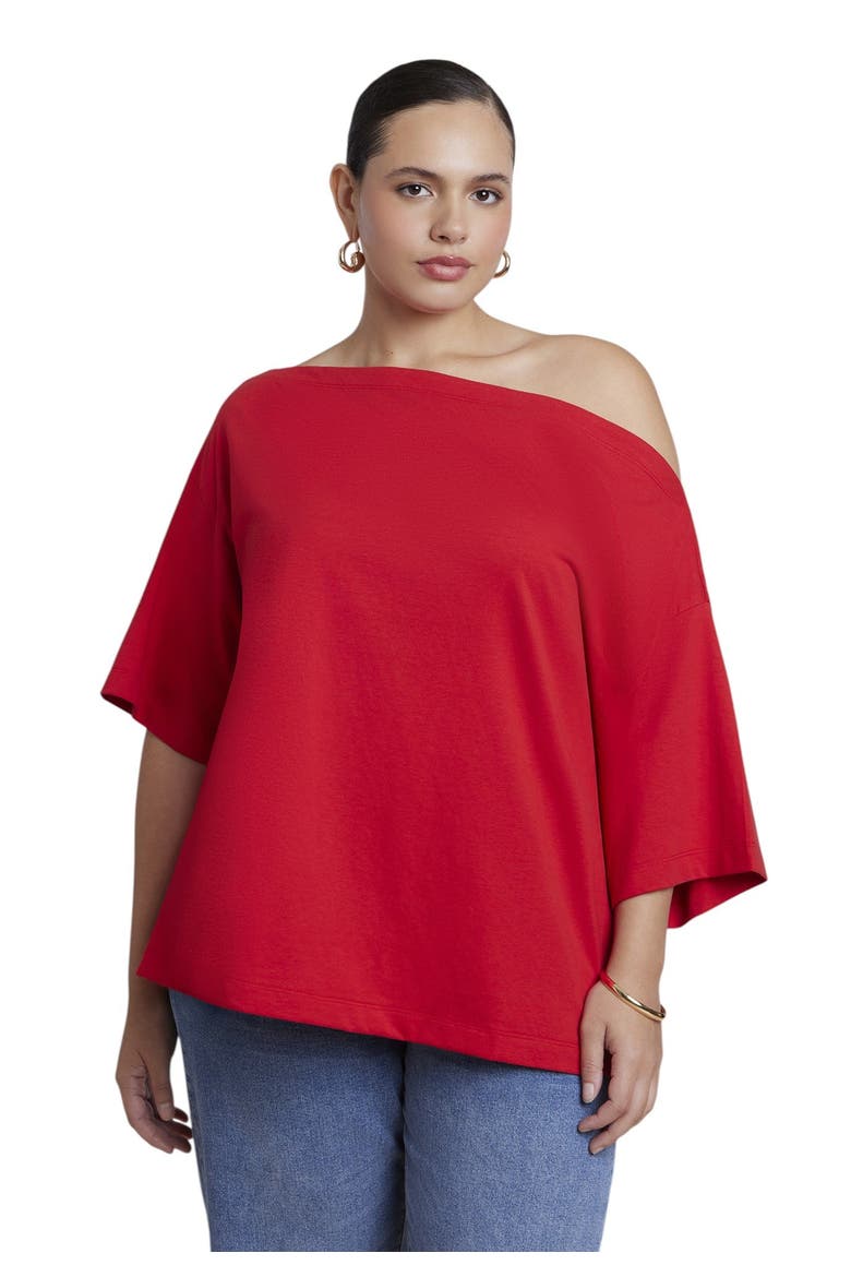 Slouchy Tee (plus), Main, color, BARBADOS CHERRY