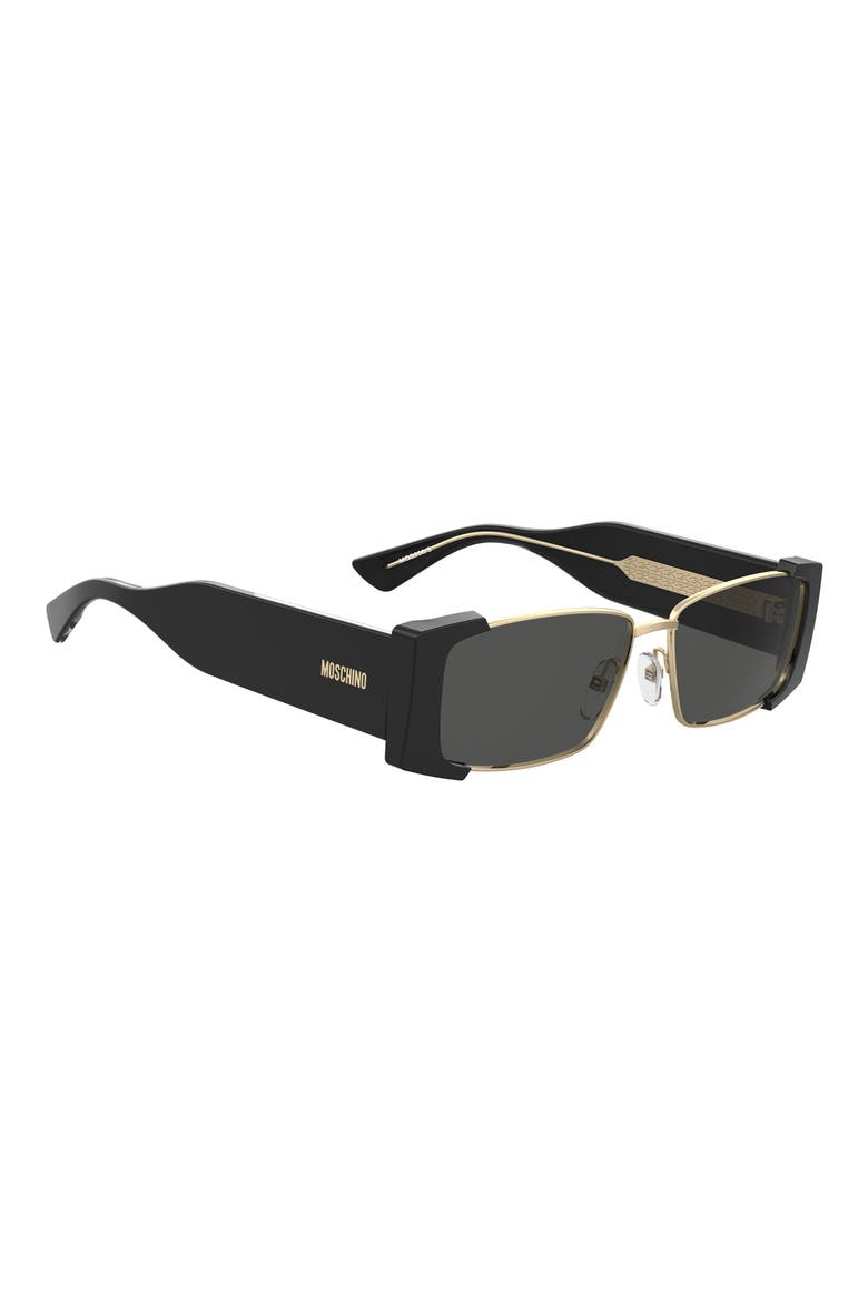 57mm Rectangular Sunglasses, Alternate, color, BLACK GOLD/ GREY