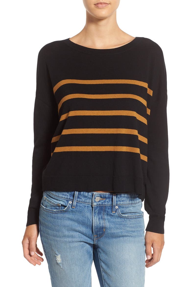 Stripe Pullover, Main, color, BLACK KALEE STRIPE