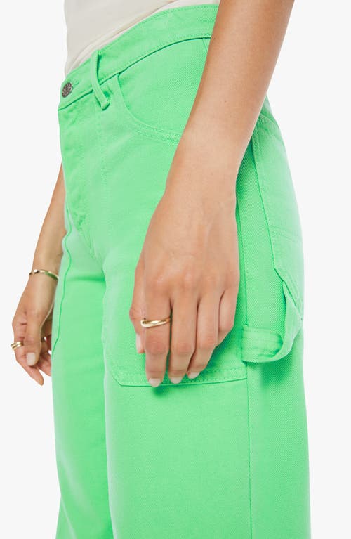 Mother Smoothie Carpenter Sneak Ankle Wide Leg Jeans In Green