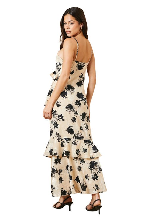 Oasis Asymmetric Tiered Midi Dress In White