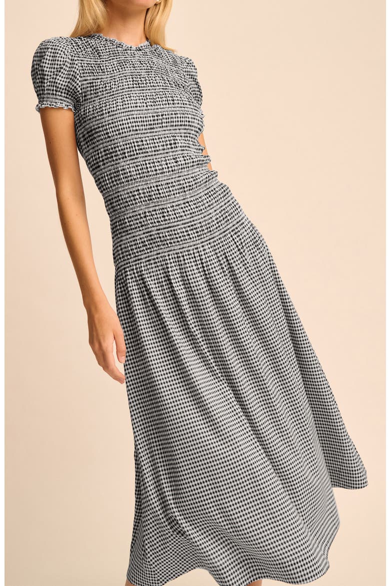 Kira Check Print Midi Dress, Alternate, color, REMY CHECK