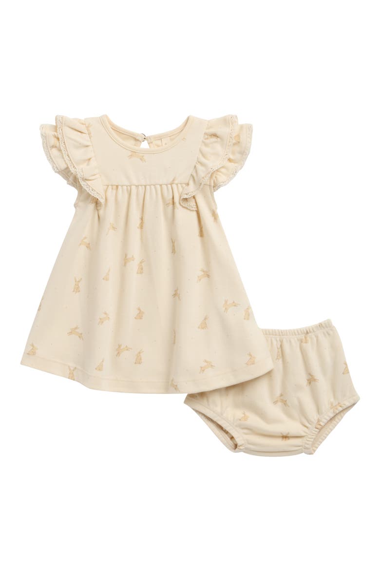 Kids' Flutter Sleeve Dress & Bloomers Set, Main, color, NATURAL
