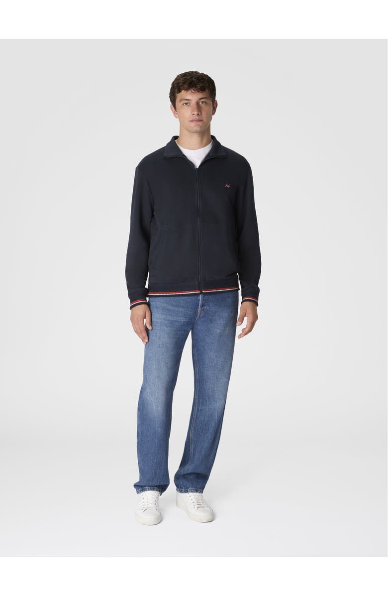 Missoni Zip-up High-neck Sweatshirt With Knit Embroidery And Logo, Alternate, color, Blue