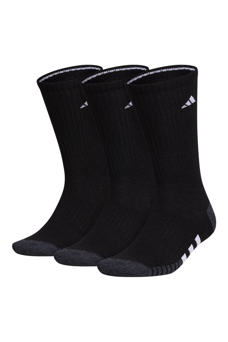 Cushioned 3.0 3-Pack Crew Socks, Main, color, BLACK