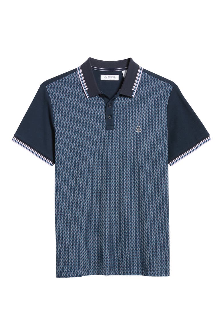 Jacquard Basketweave Polo, Alternate, color, DARK SAPPHIRE