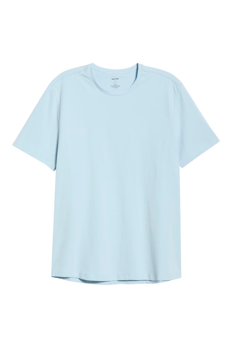 Crewneck Stretch Cotton T-Shirt, Alternate, color, BLUE WINTER