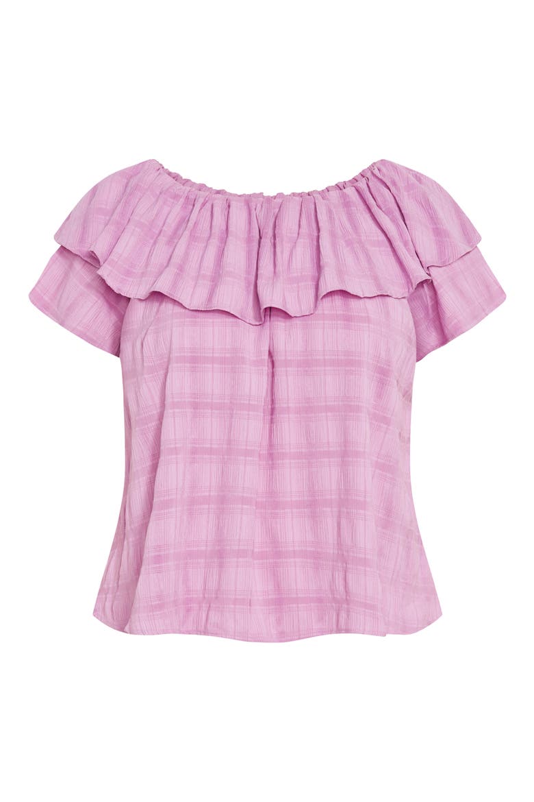 Christy Off the Shoulder Ruffle Top, Alternate, color, VIOLET