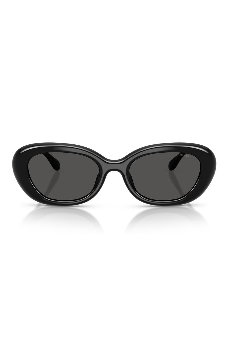 54mm Pillow Oval Sunglasses, Main, color, BLACK / GREY SOLID