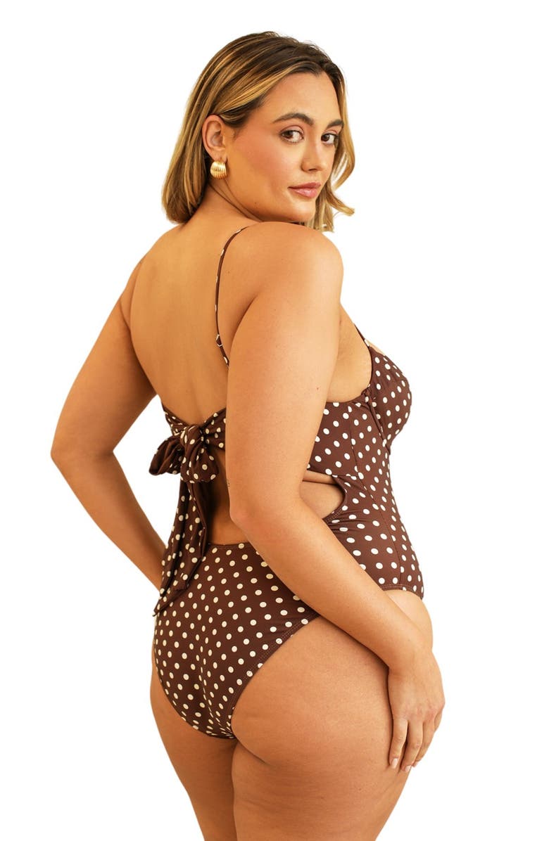 Dippin Daisys Saltwater One Piece, Alternate, color, Dotted Brown