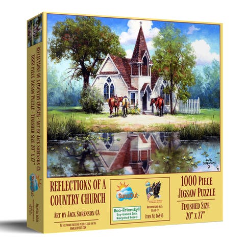 Reflections of a Country Church 1000 piece Jigsaw Puzzle for Adults
