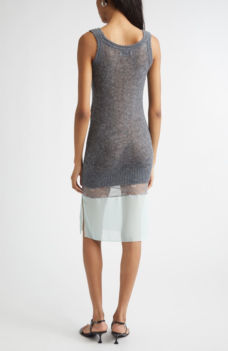 Coperni Mixed Media Slipdress, Alternate, color, Grey