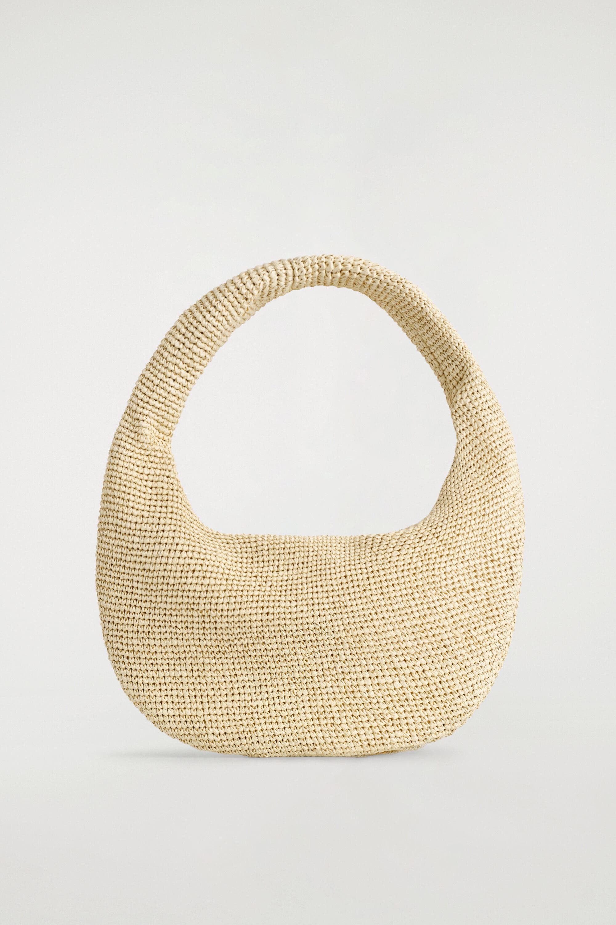 COS Curved Shoulder Bag - Straw, Alternate, color, Beige