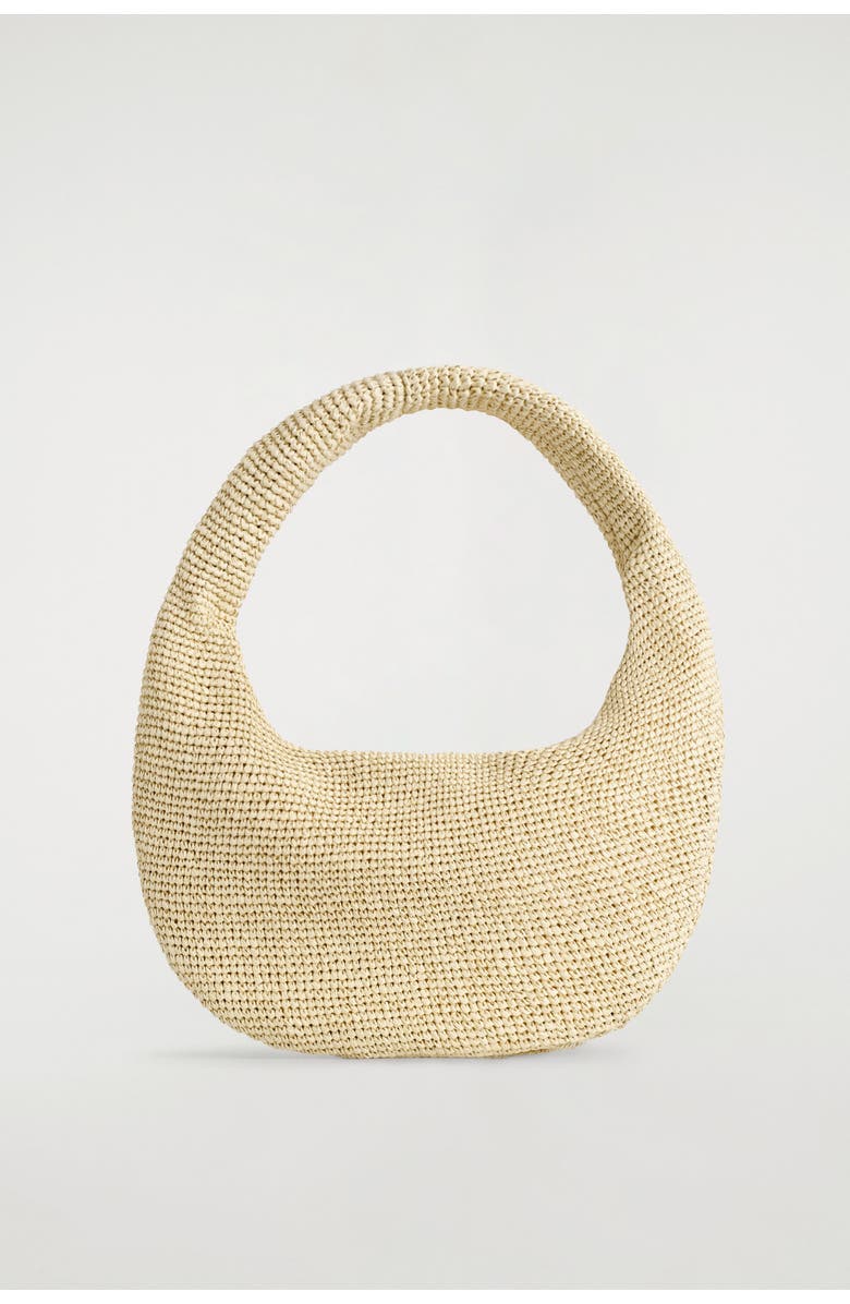 COS Curved Shoulder Bag - Straw, Alternate, color, Beige