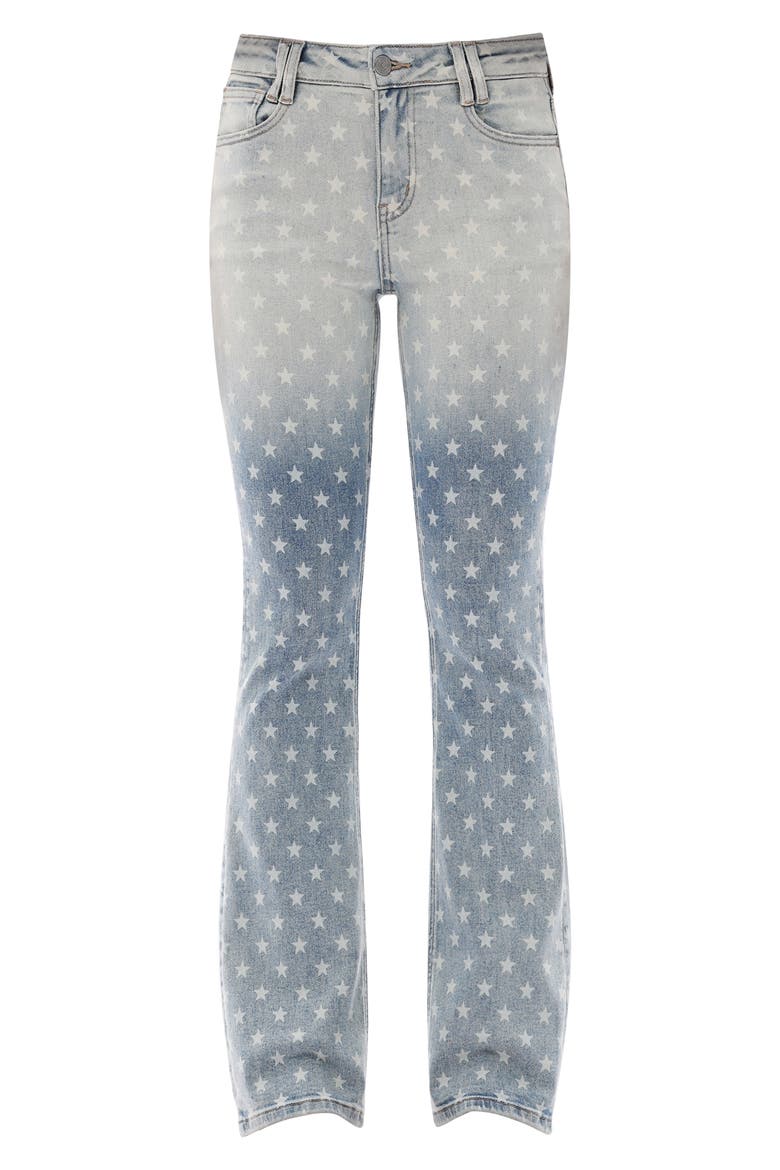 Star Print Bootcut Jeans, Alternate, color, RETRO LIGHT BLUE