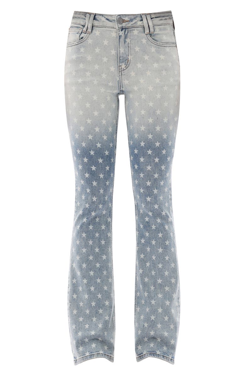 Bayeas Star Print Bootcut Jeans, Alternate, color, Retro Light Blue