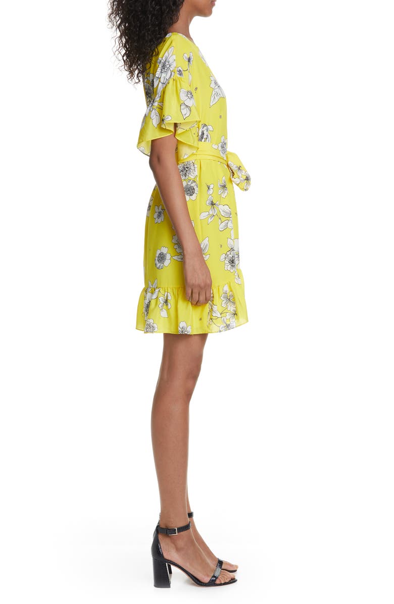 Alice + Olivia Ellamae Ruffle Sleeve Dress, Alternate, color, 