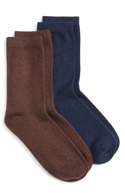Assorted 2-Pack Cashmere Blend Crew Socks