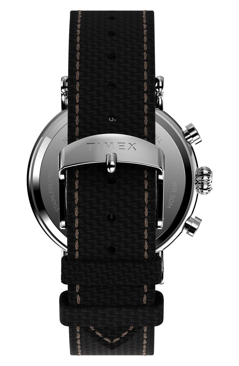 Timex<sup>®</sup> Standard Chronograph Leather Strap Watch, 41mm, Alternate, color, 