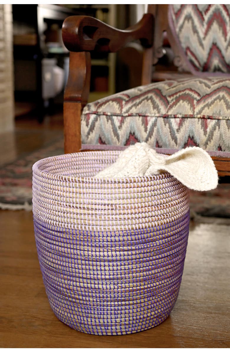 African Modern Bath Bin Basket, Alternate, color, Lavender & Purple