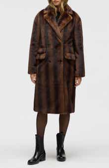 Faux Fur Military Longline Coat