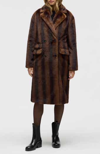 Faux Fur Military Longline Coat