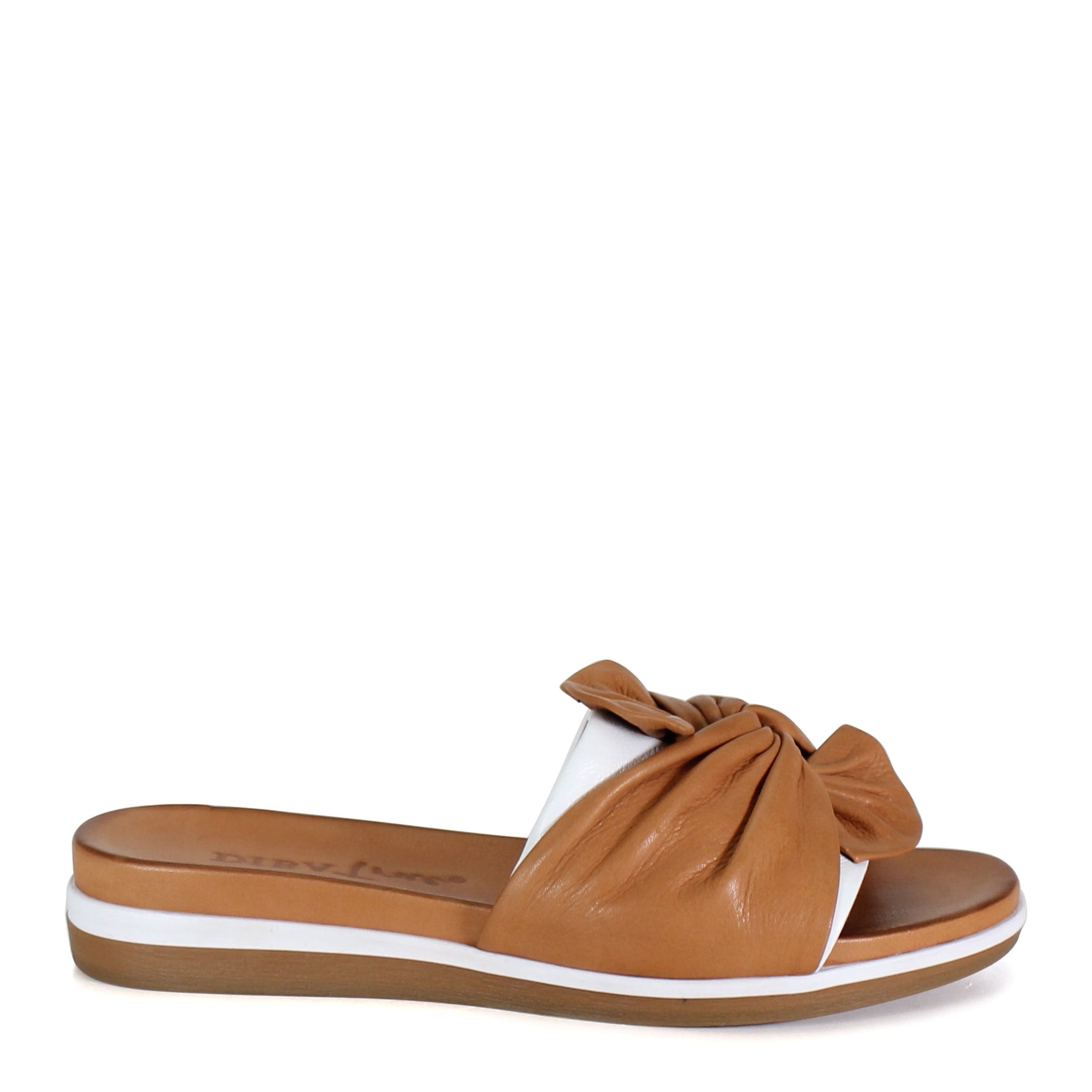Diba True PROD IGEE Leather Flat Sandal, Alternate, color, Coconut/White