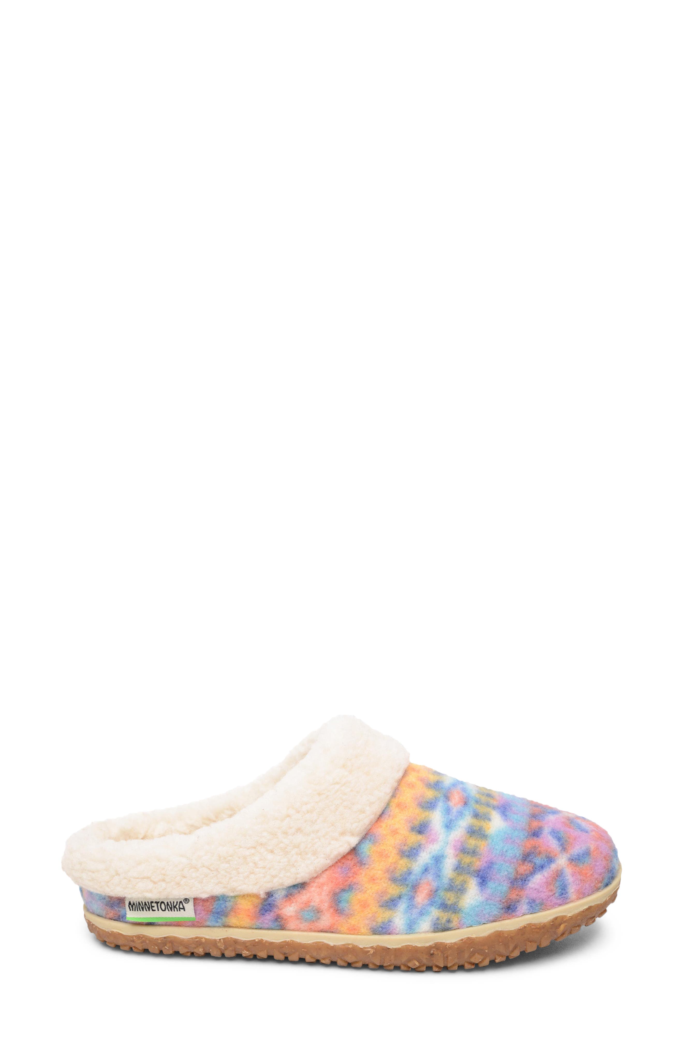 Spruce Faux Fur Slipper, Alternate, color, ORANGE SUNSET