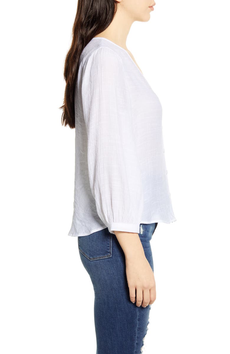 BP. Textured Blouson Sleeve Top, Alternate, color,