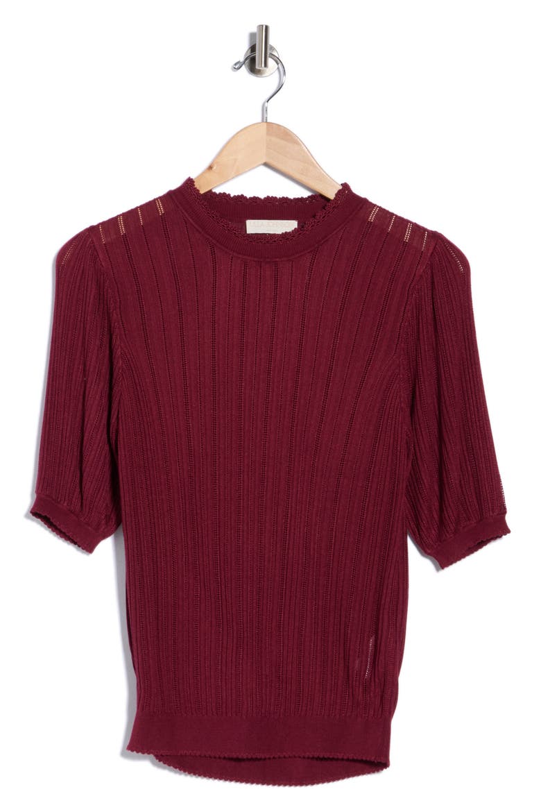 Gemma Puff Sleeve Top, Alternate, color, CLARET