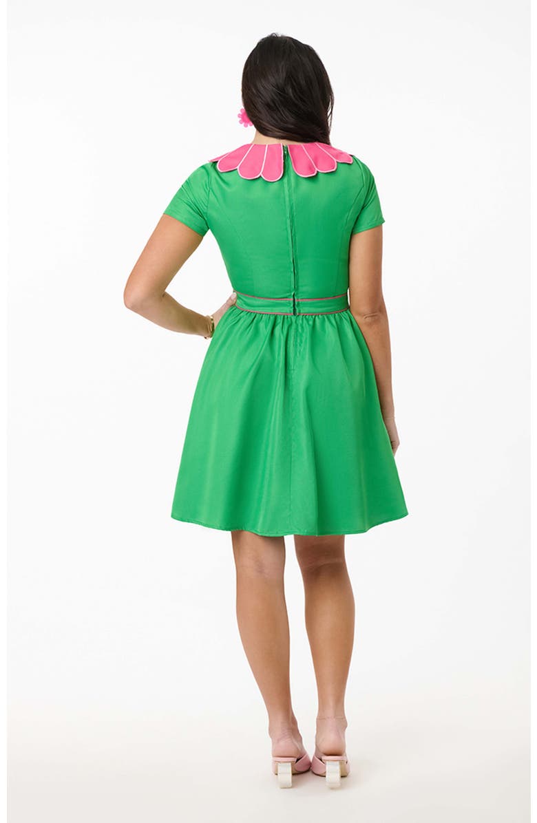 Smak Parlour Petal Collar Flare Dress, Alternate, color, Green