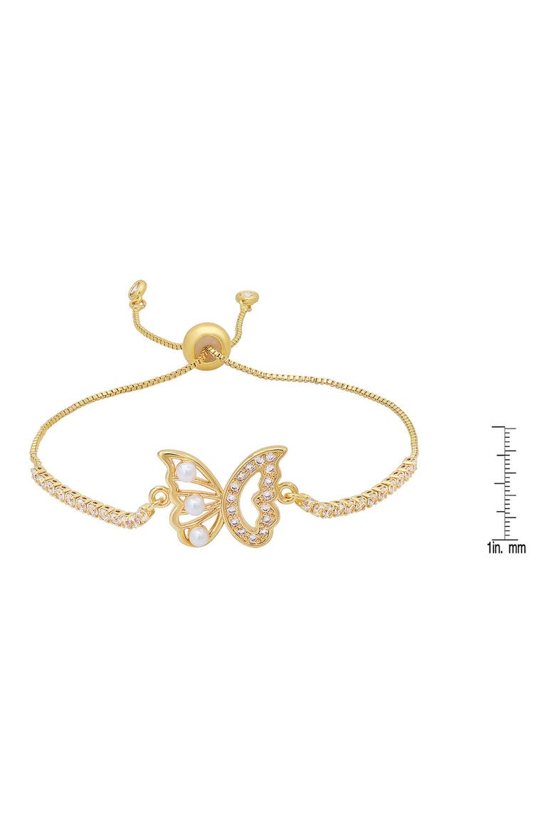 18k Gold Plated Butterfly Slider Bracelet, Alternate, color, GOLD