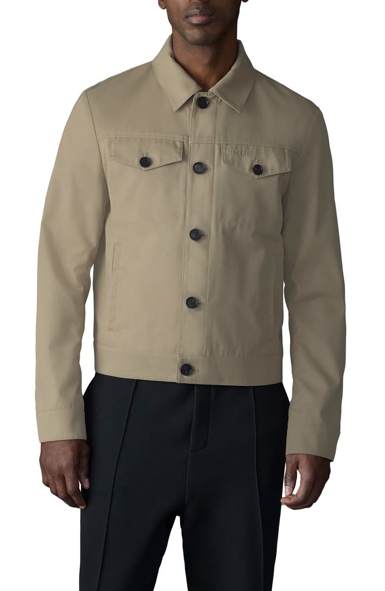 Mackage Nash Twill Trucker Jacket, Main, color, Light Camel