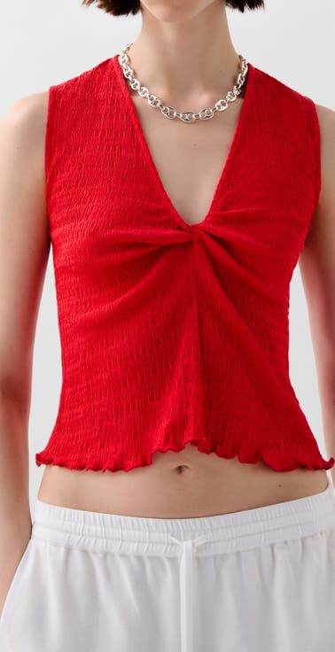 Wrinkle Chestknot Tee