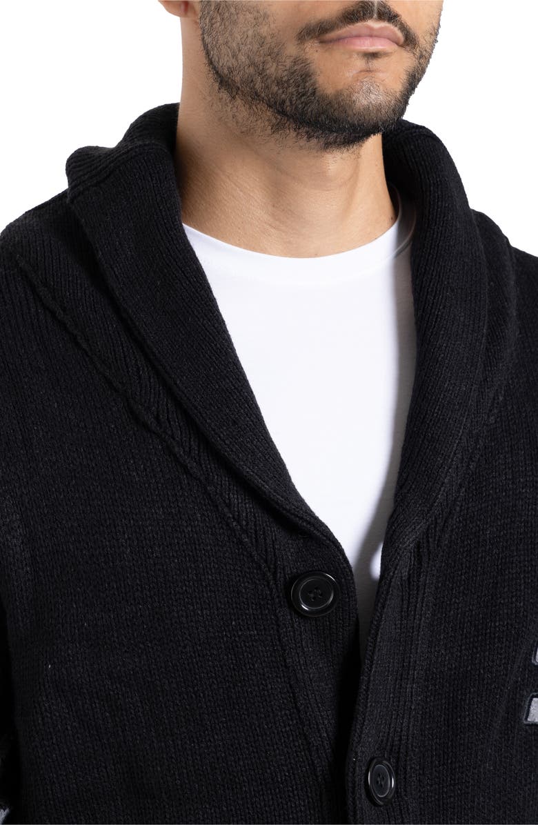XRAY Shawl Collar Knit City Patch Cardigan, Alternate, color,