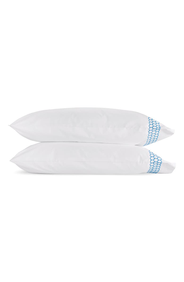 Matouk Liana 520 Thread Count Cotton Percale Set of 2 Pillowcases, Main, color, Ocean