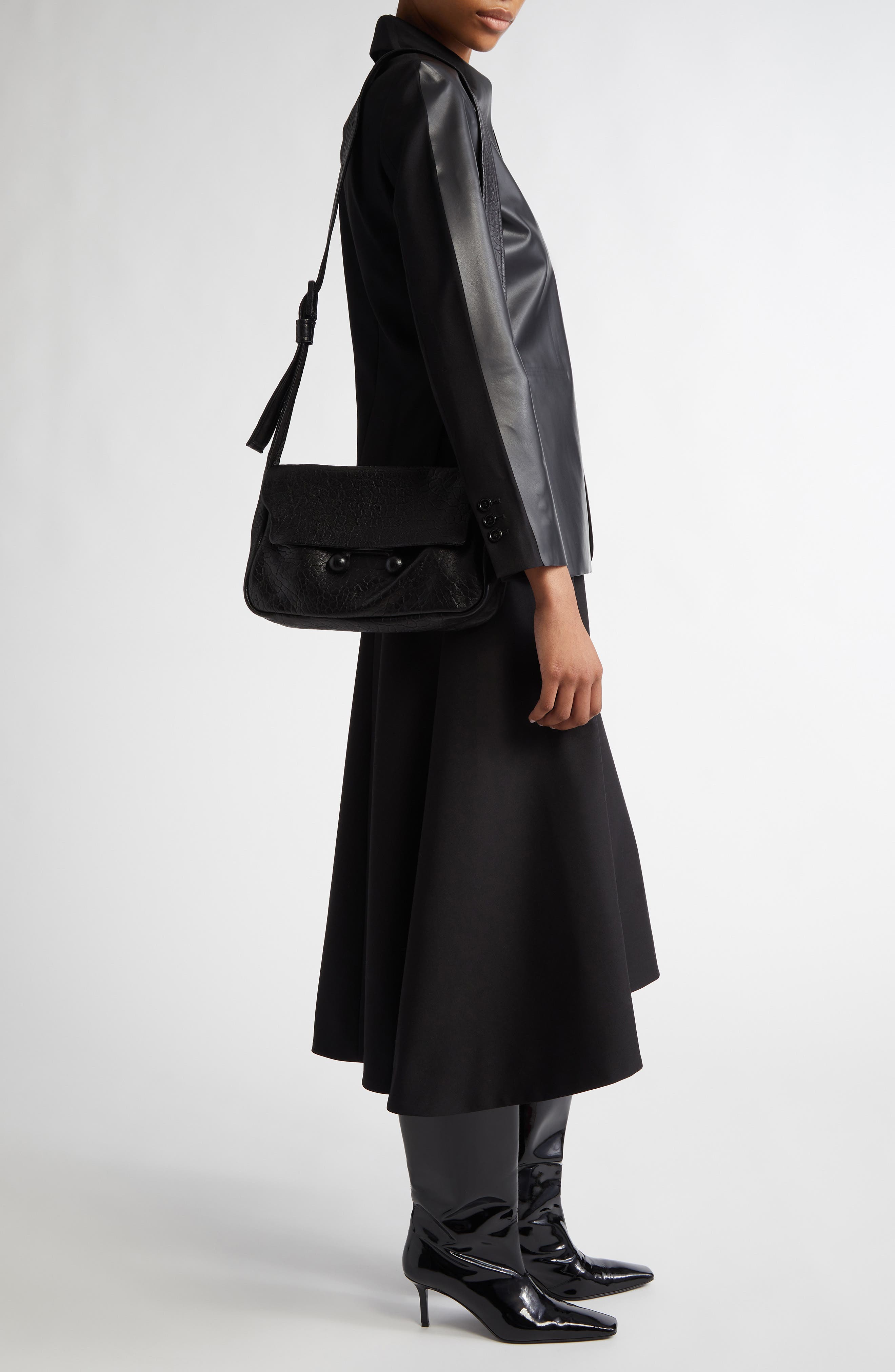 Marni Medium Trunkaroo Soft Leather Shoulder Bag, Alternate, color, 